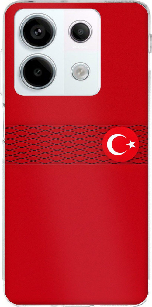 Redmi Note 13 PRO 5G Uyumlu Türk Milli Takım Izgara Desenli Forma Baskılı Silikon Kılıf