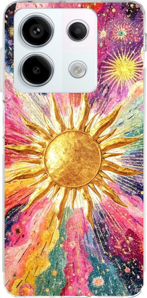 Redmi Note 13 PRO 5G Uyumlu Psikedelik Galaksi ve Güneş Desenli Baskılı Silikon Kılıf