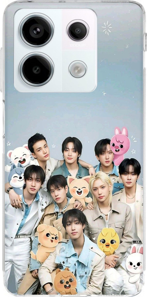 Redmi Note 13 PRO 5G Uyumlu Tray Kids K-Pop Grubu ve SKZOO Temalı Baskılı Silikon Kılıf