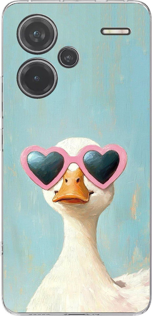 Redmi Note 13 PRO PLUS Uyumlu Yağlı Boya Pop-Art Ördek Baskılı Silikon Kılıf