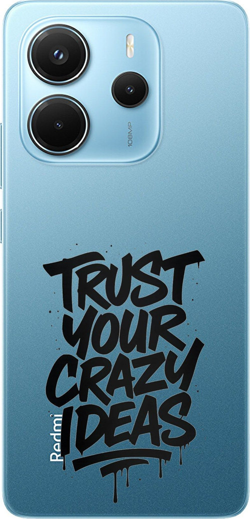 Redmi Note 14 4G Uyumlu Crazy Trust Baskılı Silikon Kılıf