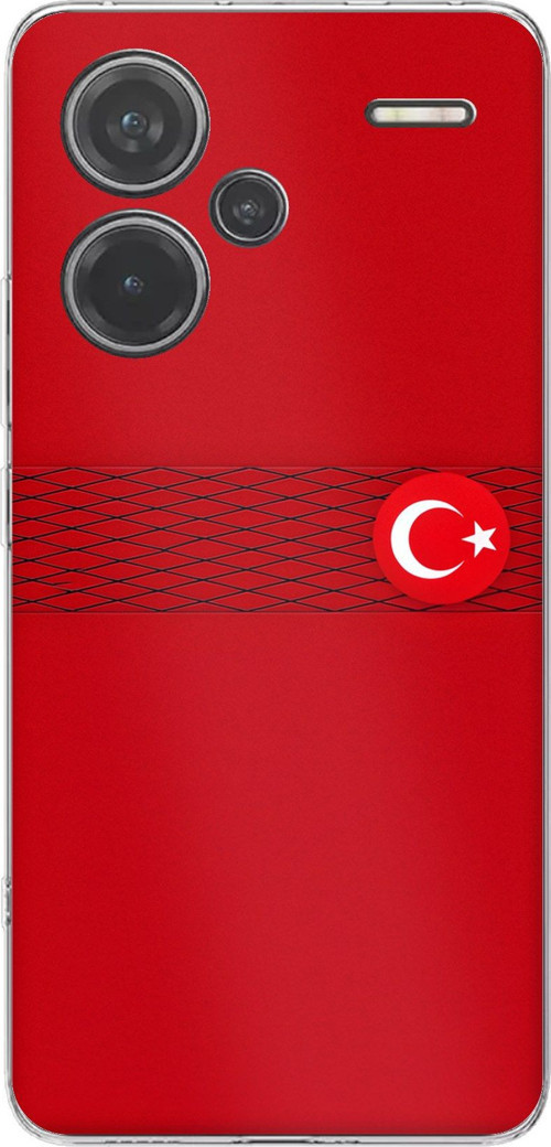 Redmi Note 13 PRO PLUS Uyumlu Türk Milli Takım Izgara Desenli Forma Baskılı Silikon Kılıf