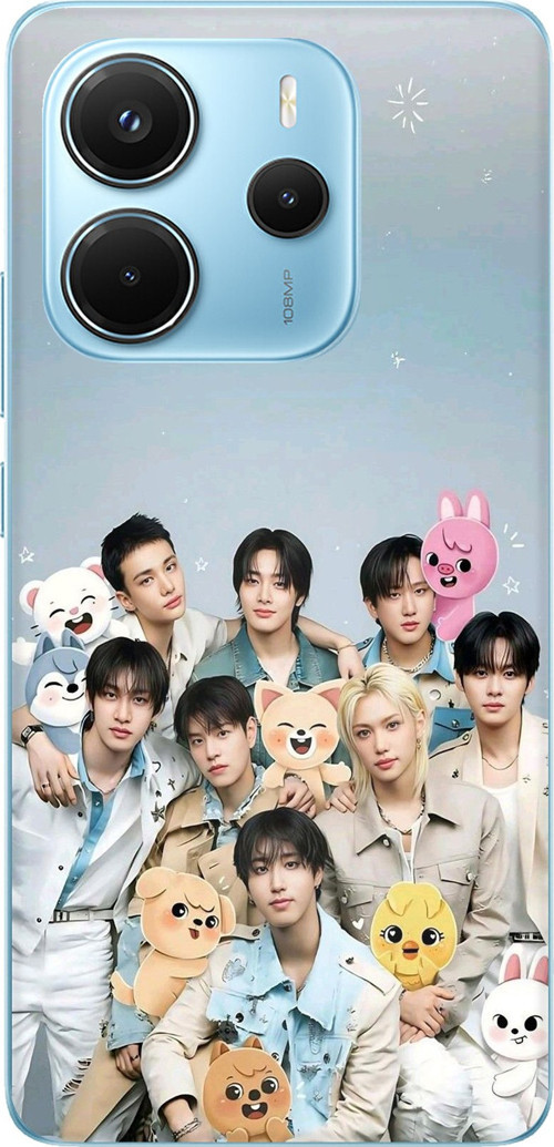 Redmi Note 14 4G Uyumlu Tray Kids K-Pop Grubu ve SKZOO Temalı Baskılı Silikon Kılıf