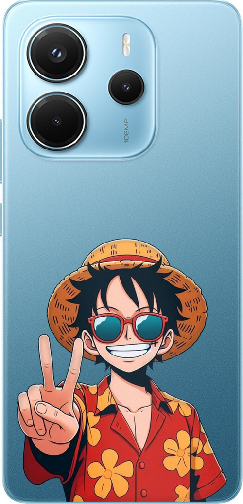 Redmi Note 14 4G Uyumlu Monkey D. Luffy Tasarımlı Baskılı Silikon Kılıf