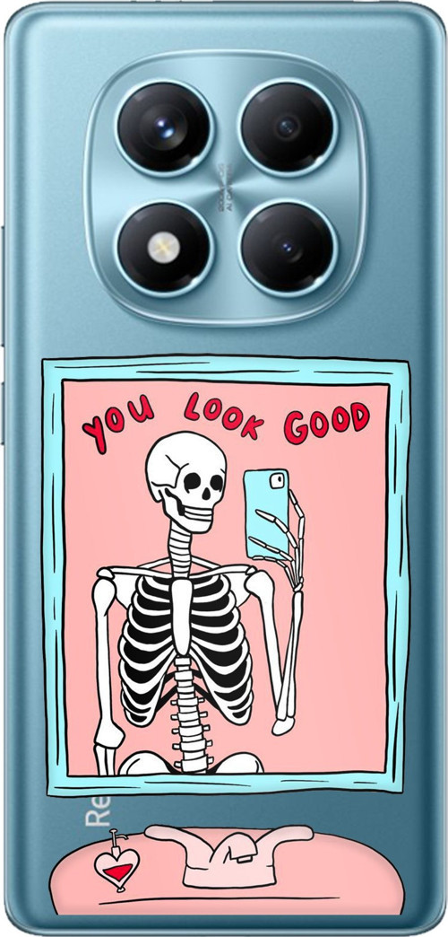 Redmi Note 14 PRO 4G Uyumlu You Look Good İskelet Tasarımlı Baskılı Silikon Kılıf