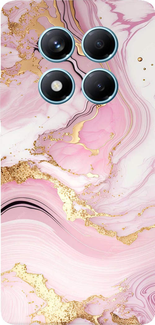Redmi Note 14 PRO 4G Uyumlu Pembe Mermer Baskılı Silikon Kılıf