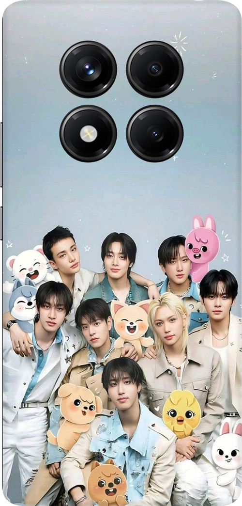 Redmi Note 14 PRO 5G Uyumlu Tray Kids K-Pop Grubu ve SKZOO Temalı Baskılı Silikon Kılıf