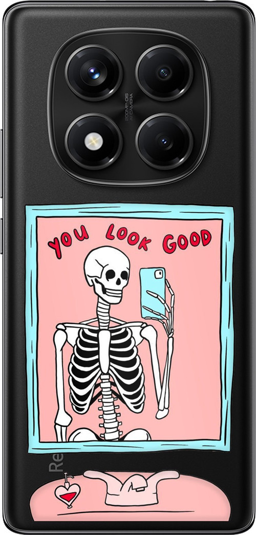 Redmi Note 14 PRO 5G Uyumlu You Look Good İskelet Tasarımlı Baskılı Silikon Kılıf