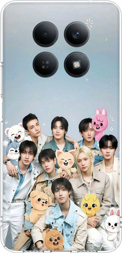 Redmi Note 15 4G Uyumlu Tray Kids K-Pop Grubu ve SKZOO Temalı Baskılı Silikon Kılıf