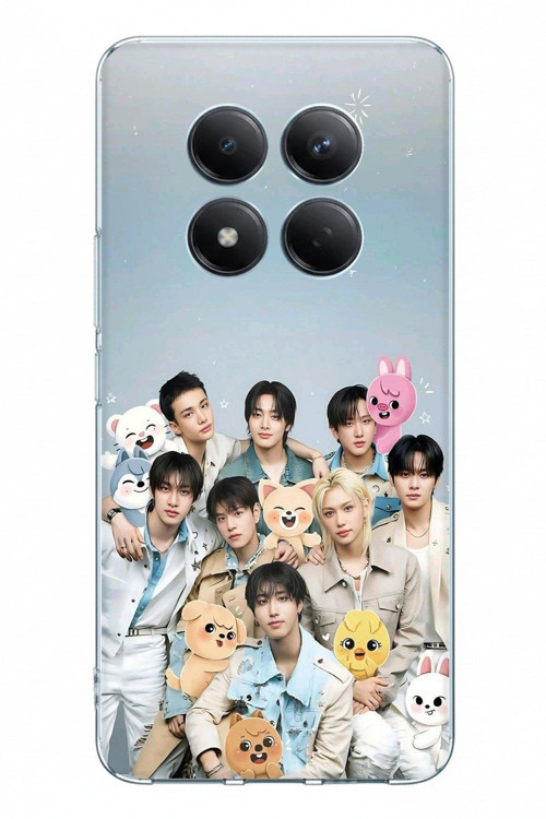 Redmi Note 15 PRO 4G Uyumlu Tray Kids K-Pop Grubu ve SKZOO Temalı Baskılı Silikon Kılıf