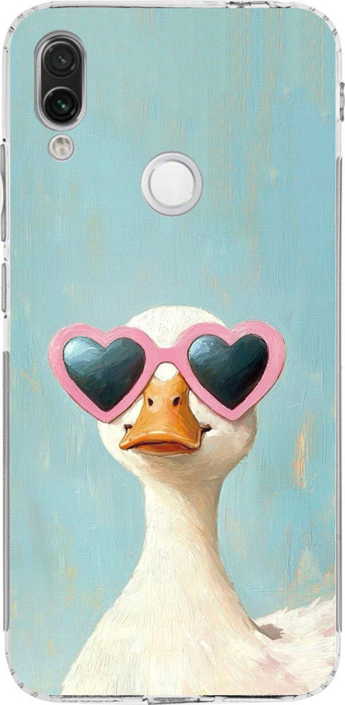 Redmi Note 7-7 PRO Uyumlu Yağlı Boya Pop-Art Ördek Baskılı Silikon Kılıf