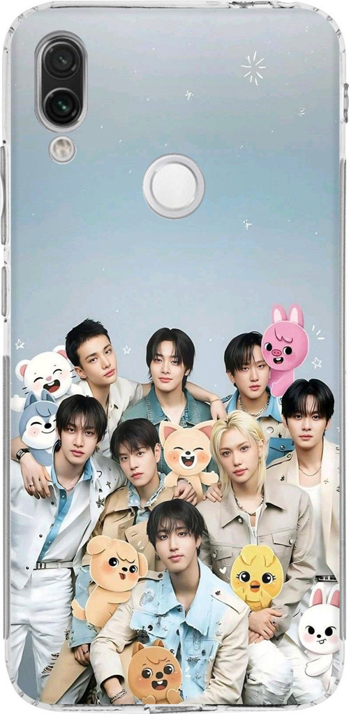 Redmi Note 7-7 PRO Uyumlu Tray Kids K-Pop Grubu ve SKZOO Temalı Baskılı Silikon Kılıf