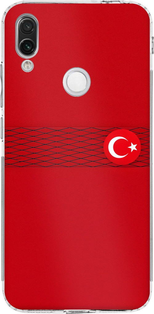 Redmi Note 7-7 PRO Uyumlu Türk Milli Takım Izgara Desenli Forma Baskılı Silikon Kılıf