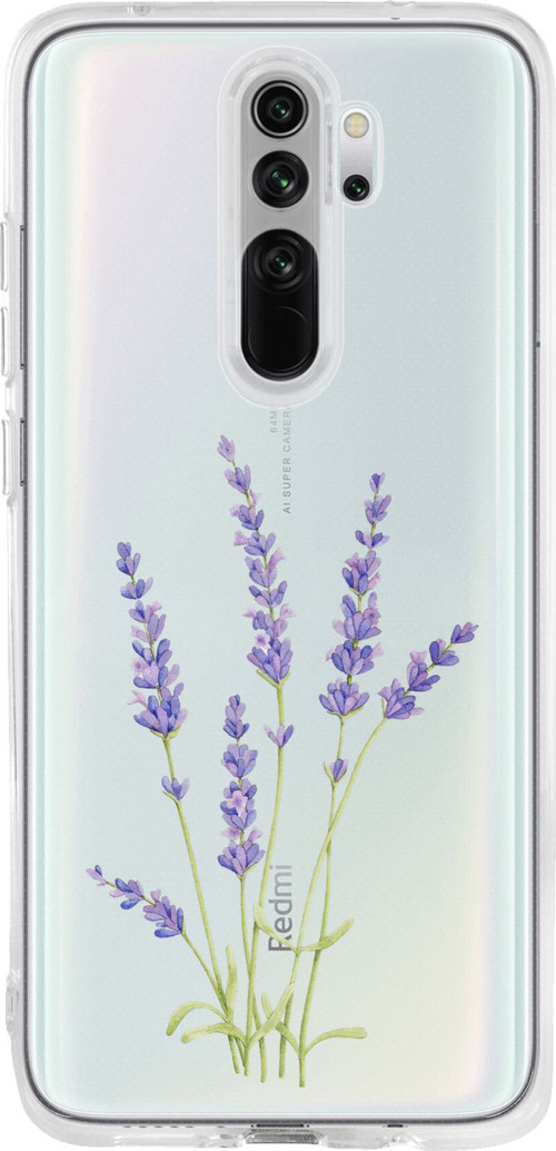 Redmi Note 8 Pro Uyumlu Lavanta Çiçek Tasarımlı Baskılı Silikon Kılıf