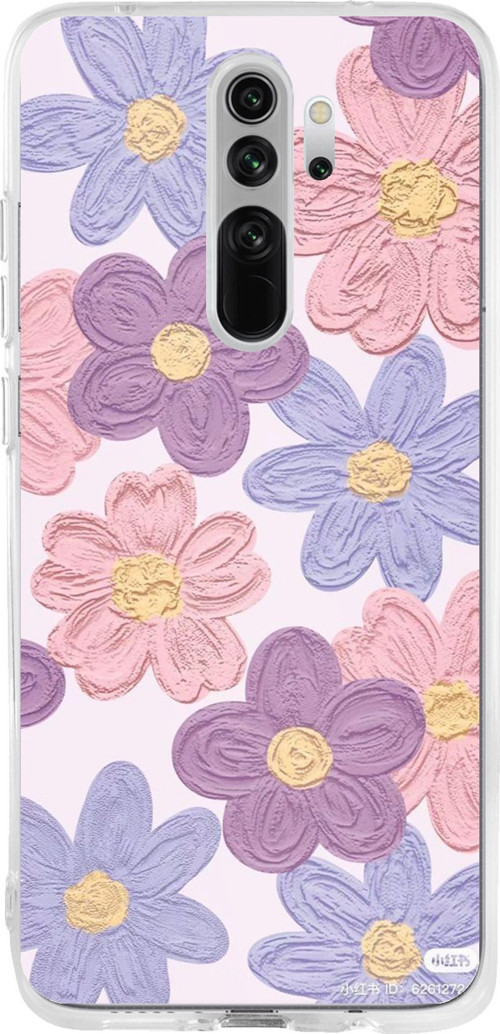Redmi Note 8 Pro Uyumlu Renkli Papatyalar Sulu Boya Baskılı Silikon Kılıf