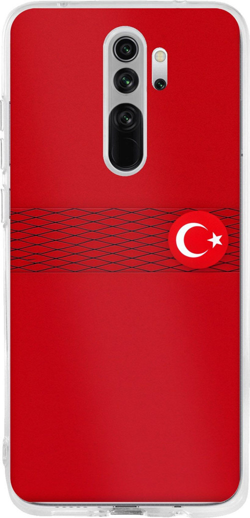 Redmi Note 8 Pro Uyumlu Türk Milli Takım Izgara Desenli Forma Baskılı Silikon Kılıf