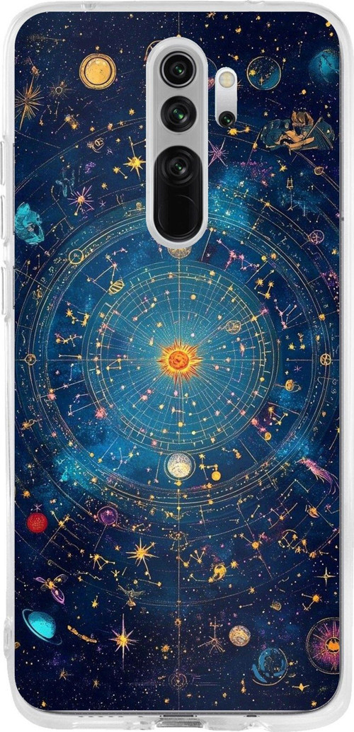Redmi Note 8 Pro Uyumlu Yıldız Atlası Kozmik Rehber Baskılı Silikon Kılıf