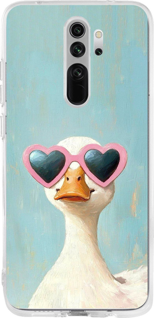 Redmi Note 8 Pro Uyumlu Yağlı Boya Pop-Art Ördek Baskılı Silikon Kılıf