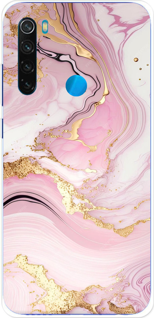 Redmi Note 8 Uyumlu Pembe Mermer Baskılı Silikon Kılıf