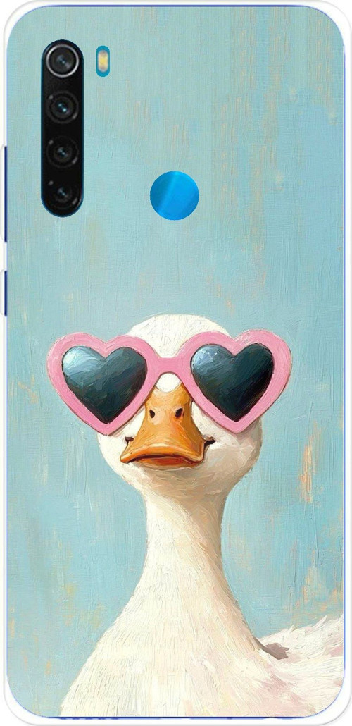 Redmi Note 8 Uyumlu Yağlı Boya Pop-Art Ördek Baskılı Silikon Kılıf