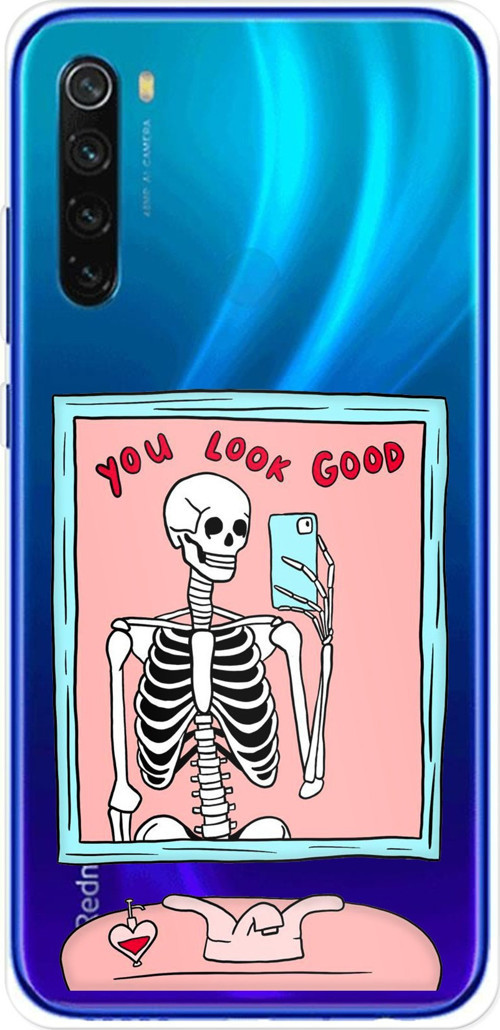 Redmi Note 8 Uyumlu You Look Good İskelet Tasarımlı Baskılı Silikon Kılıf