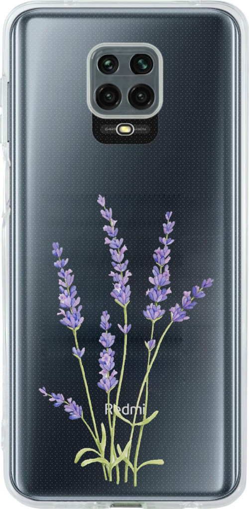 Redmi Note 9 PRO-9S Uyumlu Lavanta Çiçek Tasarımlı Baskılı Silikon Kılıf