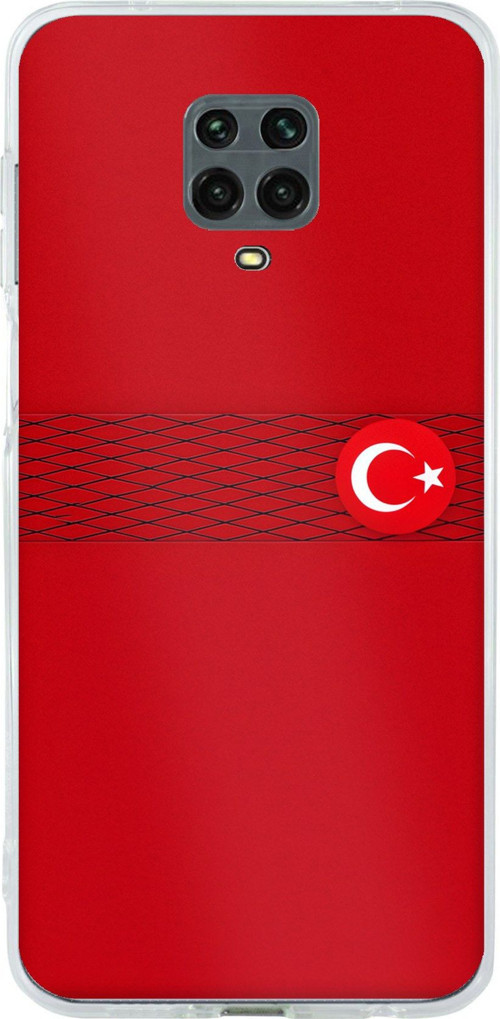 Redmi Note 9 PRO-9S Uyumlu Türk Milli Takım Izgara Desenli Forma Baskılı Silikon Kılıf