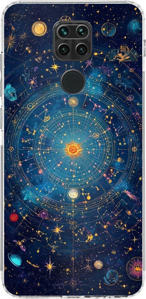 Redmi Note 9 Uyumlu Yıldız Atlası Kozmik Rehber Baskılı Silikon Kılıf