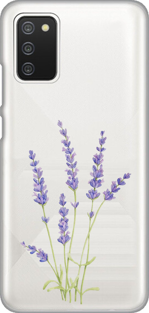 Samsung Galaxy A02S Uyumlu Lavanta Çiçek Tasarımlı Baskılı Silikon Kılıf