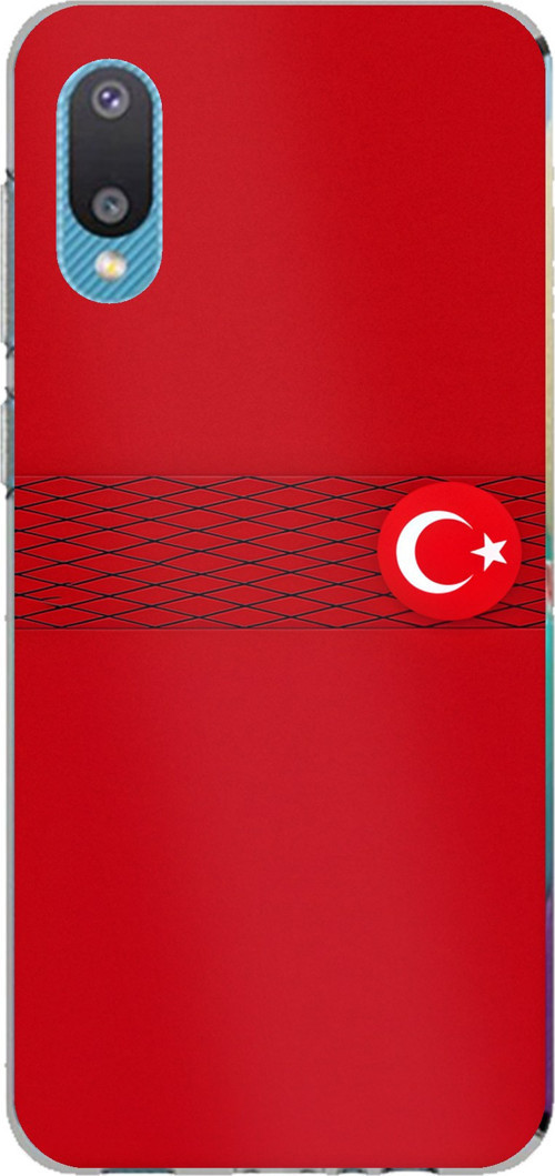 Samsung Galaxy A02 Uyumlu Türk Milli Takım Izgara Desenli Forma Baskılı Silikon Kılıf