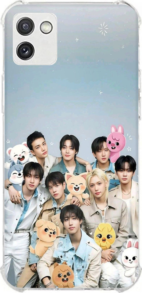 Samsung Galaxy A03 Uyumlu Tray Kids K-Pop Grubu ve SKZOO Temalı Baskılı Silikon Kılıf