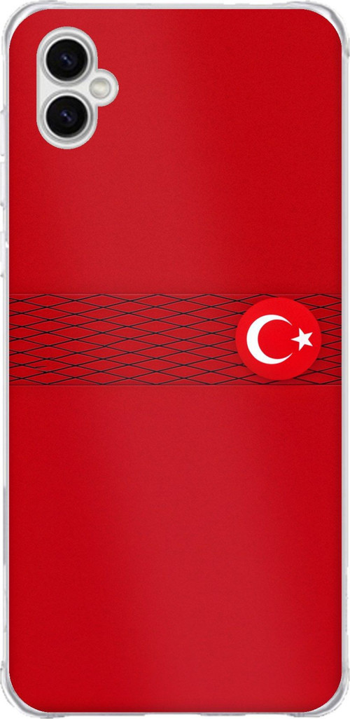 Samsung Galaxy A04 Uyumlu Türk Milli Takım Izgara Desenli Forma Baskılı Silikon Kılıf