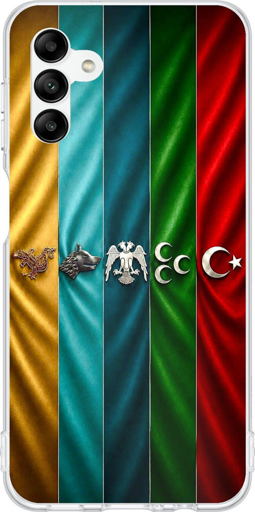 Samsung Galaxy A04s Uyumlu Tarihi Türk Devletleri Bayrakları Baskılı Silikon Kılıf