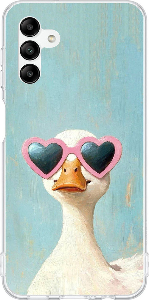 Samsung Galaxy A04s Uyumlu Yağlı Boya Pop-Art Ördek Baskılı Silikon Kılıf