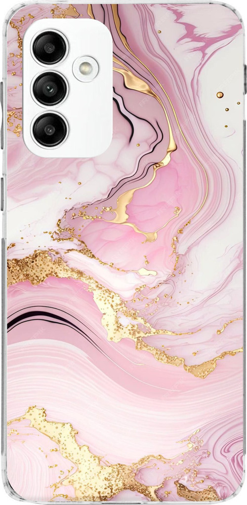 Samsung Galaxy A05s Uyumlu Pembe Mermer Baskılı Silikon Kılıf