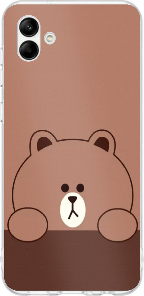 Samsung Galaxy A06 Uyumlu Kahverengi Ayı Tasarımlı Baskılı Silikon Kılıf