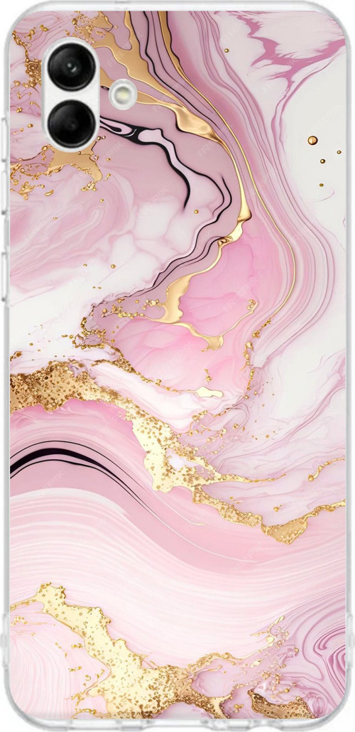 Samsung Galaxy A06 Uyumlu Pembe Mermer Baskılı Silikon Kılıf