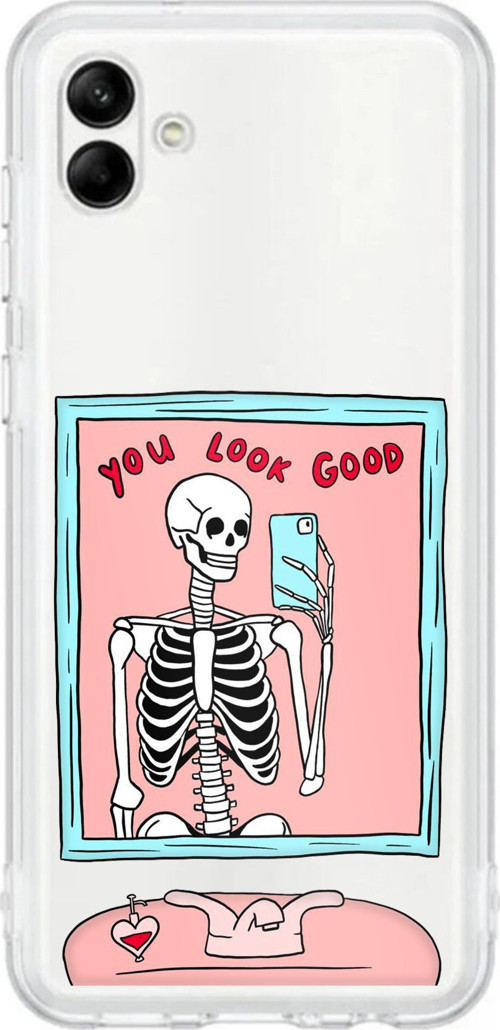 Samsung Galaxy A06 Uyumlu You Look Good İskelet Tasarımlı Baskılı Silikon Kılıf