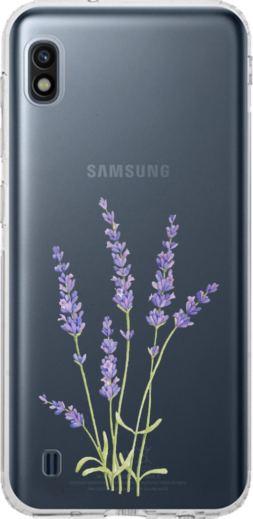 Samsung Galaxy A10 Uyumlu Lavanta Çiçek Tasarımlı Baskılı Silikon Kılıf