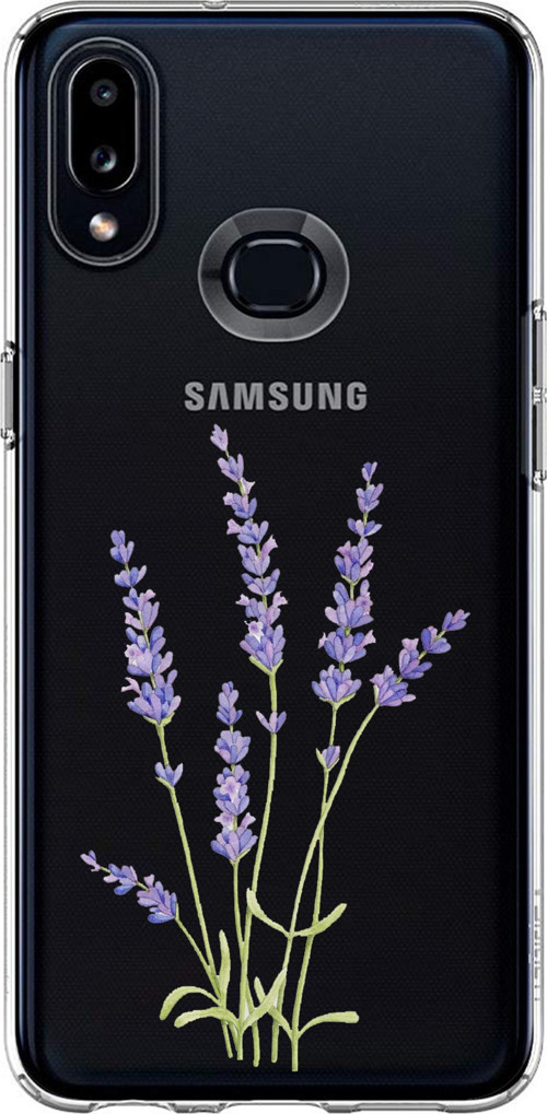 Samsung Galaxy A10S Uyumlu Lavanta Çiçek Tasarımlı Baskılı Silikon Kılıf