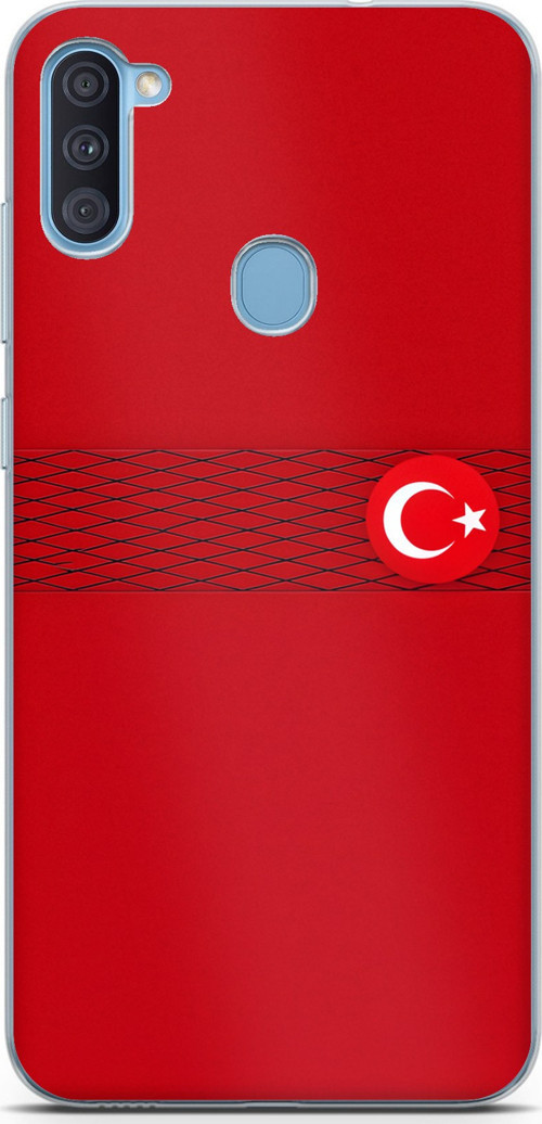 Samsung Galaxy A11-M11 Uyumlu Türk Milli Takım Izgara Desenli Forma Baskılı Silikon Kılıf