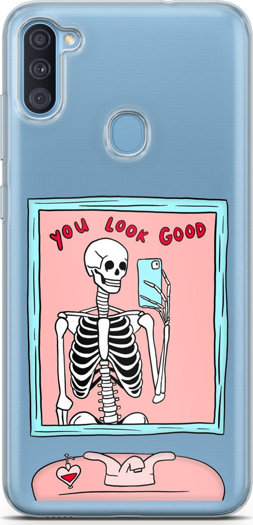 Samsung Galaxy A11-M11 Uyumlu You Look Good İskelet Tasarımlı Baskılı Silikon Kılıf