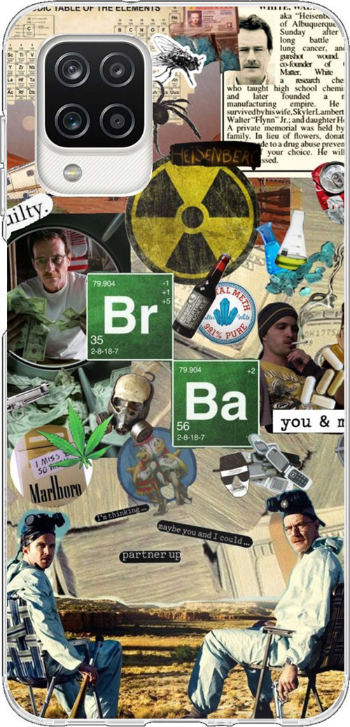 Samsung Galaxy A12-M12 Uyumlu Breaking Bad Kolaj Baskılı Silikon Kılıf