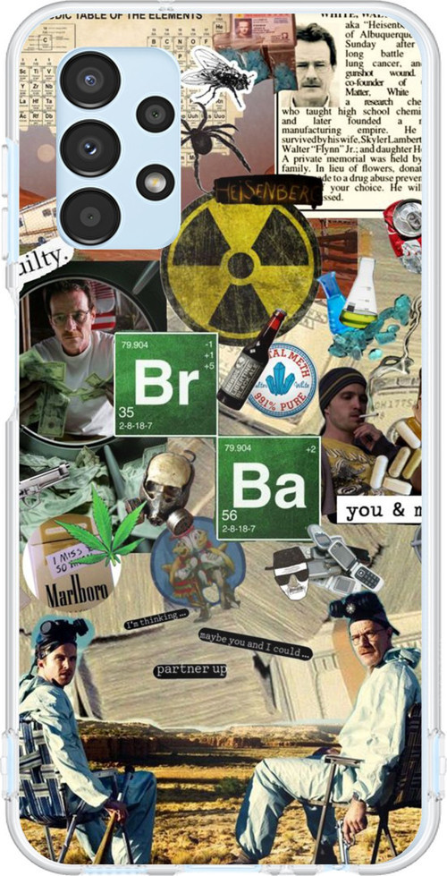 Samsung Galaxy A13 Uyumlu Breaking Bad Kolaj Baskılı Silikon Kılıf