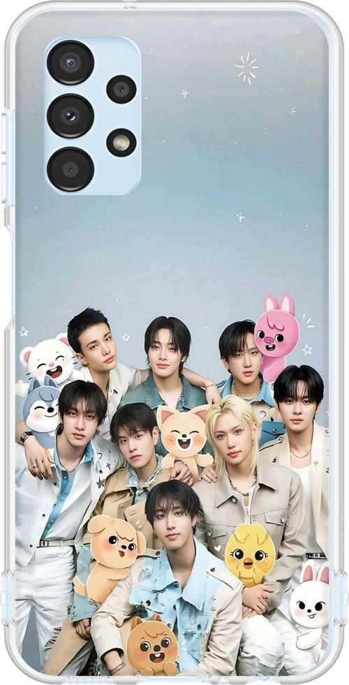 Samsung Galaxy A13 Uyumlu Tray Kids K-Pop Grubu ve SKZOO Temalı Baskılı Silikon Kılıf