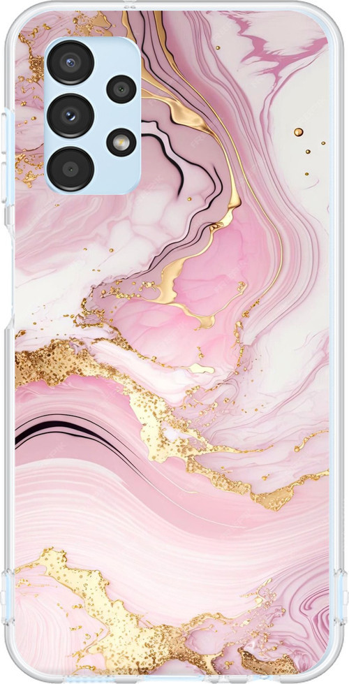 Samsung Galaxy A13 Uyumlu Pembe Mermer Baskılı Silikon Kılıf