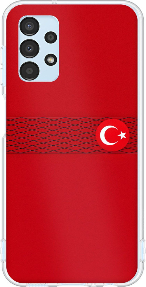 Samsung Galaxy A13 Uyumlu Türk Milli Takım Izgara Desenli Forma Baskılı Silikon Kılıf