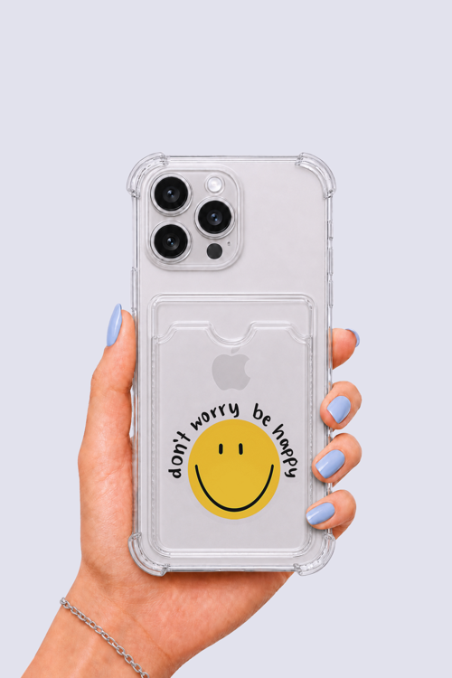 iPhone 13 Pro Max Kartlıklı Gülücük Desenli Kılıf - NLCAEB8485-8893