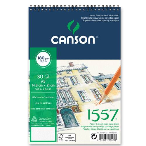 1557 Resim Ve Çizim Blok 180 GR A5 20 YP Üstten Spiralli