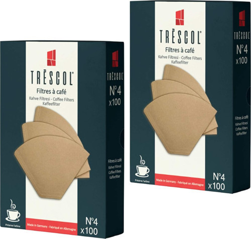 scol Genel Kahve Filtresi 4 Numara (Büyük Boy) Naturel Kağıt 2X100 200'lü Paket